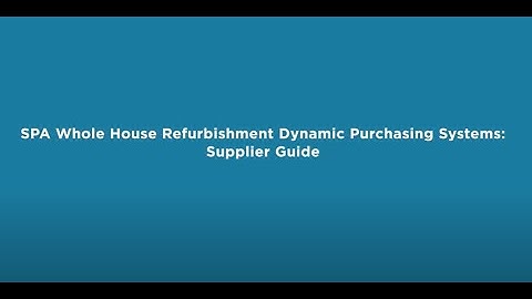 Scottish Procurement Alliance: WH DPS Supplier Guide