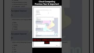 NOC26-CS150 Cloud Computing | Previous Year &amp; Important Questions | IIT Kharagpur | 12 Weeks NPTEL