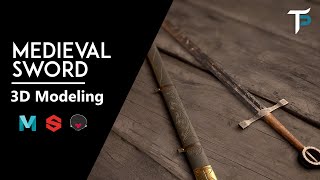 Medieval Sword - 3D Modeling - Maya, Substance Painter, Marmoset Toolbag