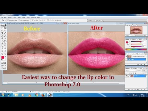 Easiest way to change the lip color in Photoshop .