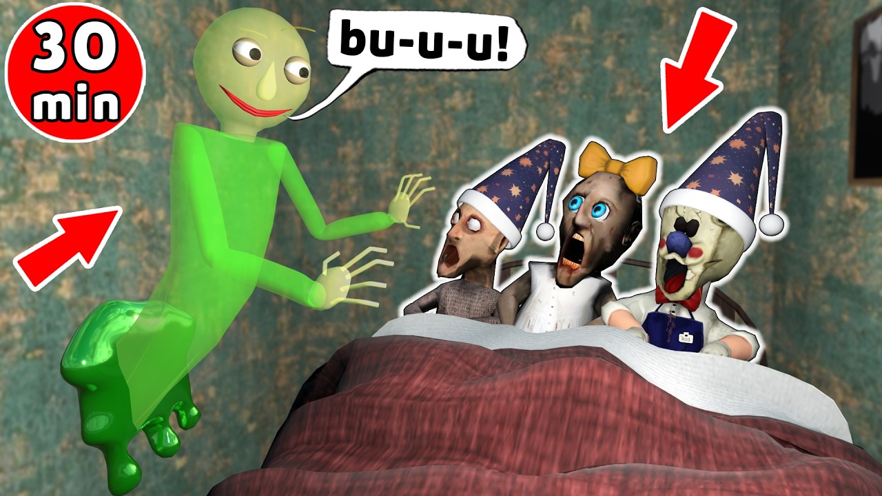 Granny vs Baldi-Ghost vs Grandpa vs Ice Scream - funny horror animation ...