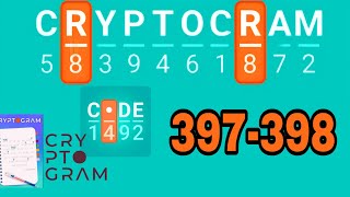 CRYPTOGRAM Word Logic Puzzles level 397 398