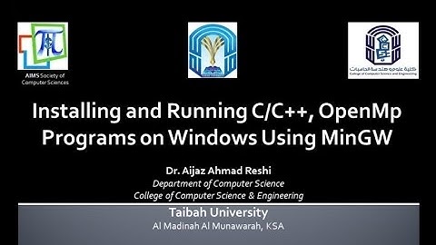 Lecture 0: Installing  OpenMP on Windows using MinGW  without Visual Studio