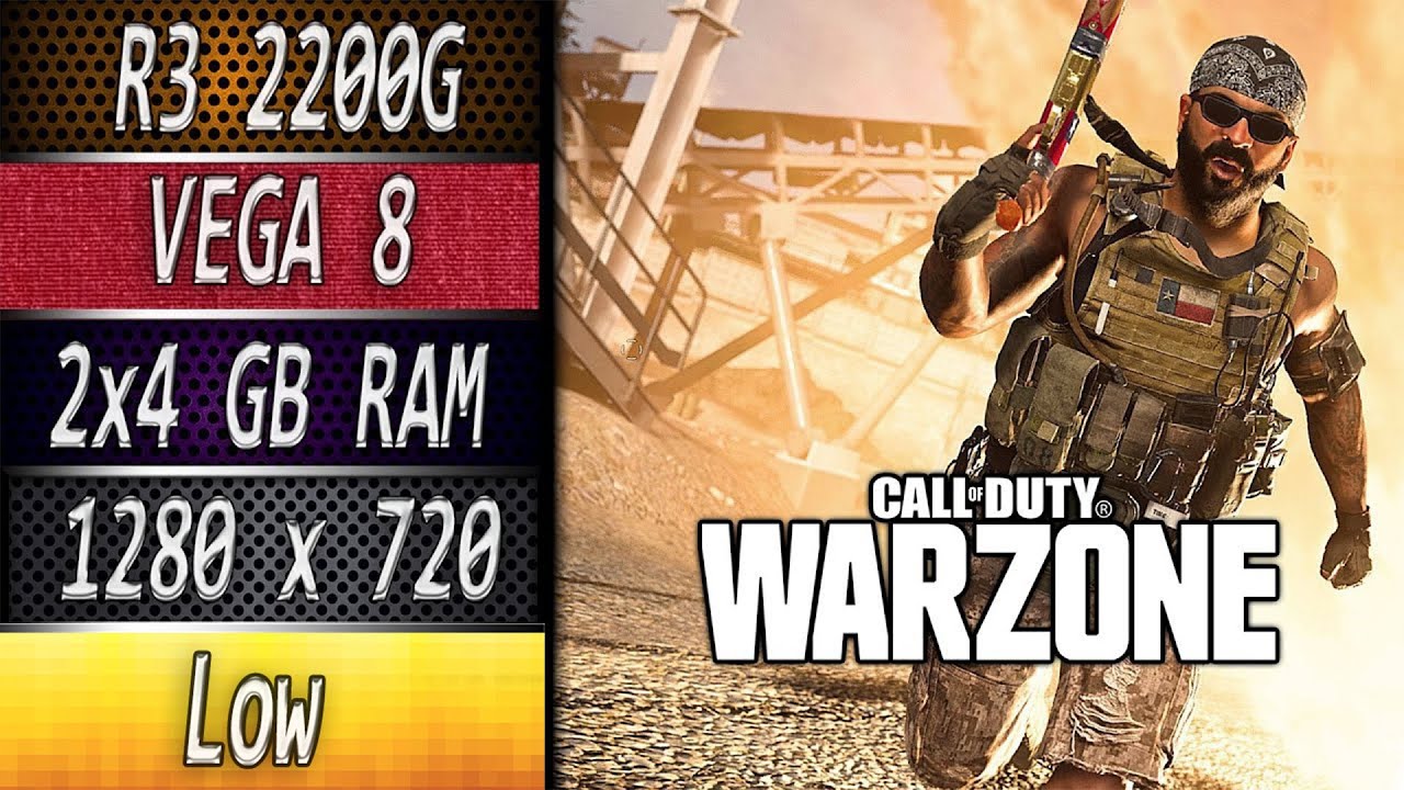 Vega Cod R3 2200G + VEGA 8 - CoD Warzone (720p) 2x4GB (PC) Sem Placa de Vídeo ...