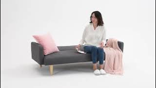 Ryan 3 Seater Fabric Clic-Clac Sofabed Dark Grey 51507 Product Video