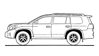 How to draw a LAND CRUISER V8