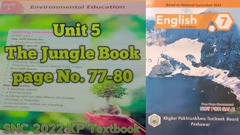 English class 7th|Unit 5|The Jungle Book|KP New course 2024|KP Textbook Board Peshwar|ETEA