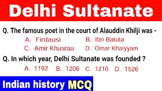 Indian history gk || Delhi Sultanate related Multiple Choice question answer