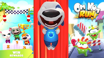 Talking Tom Jetski Vs Talking Tom Hero Dash Vs Om Nom Run- 3x Gameplay - Full Hd