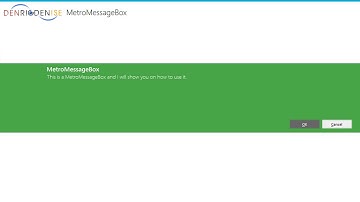 How To Use MetroMessageBox