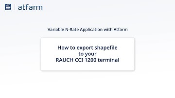 How to export a Variable Rate Application map from Atfarm and import to RAUCH CC1 1200 terminal