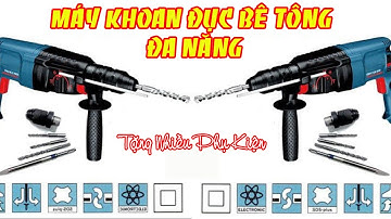 Máy Khoan Đục Bê Tông 3 chức năng Cầm Tay tặng nhiều phụ kiện, Khoan Sắt Gỗ Nhựa, Khoan Đục Bê Tông