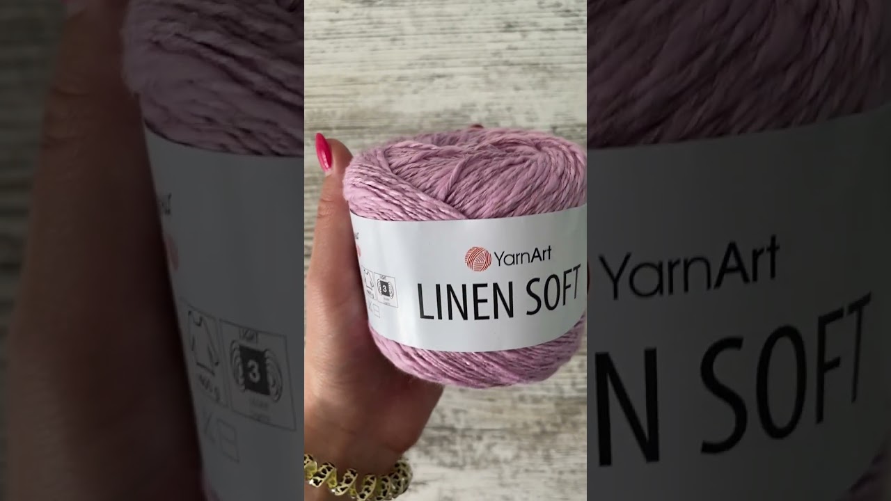 YarnArt Linen soft, Розовый №7321, пряжа лен, вискоза, хлопок