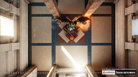 Beneos Battlemaps: Bright Temple: Statue 2 [Pen & Paper Animated Battlemap]