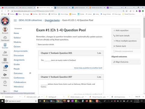 Creating Exam Question Pool in Canvas from Multiple Question Banks