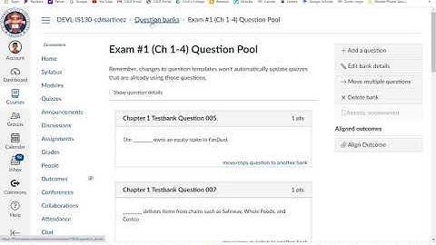 Creating Exam Question Pool in Canvas from Multiple Question Banks