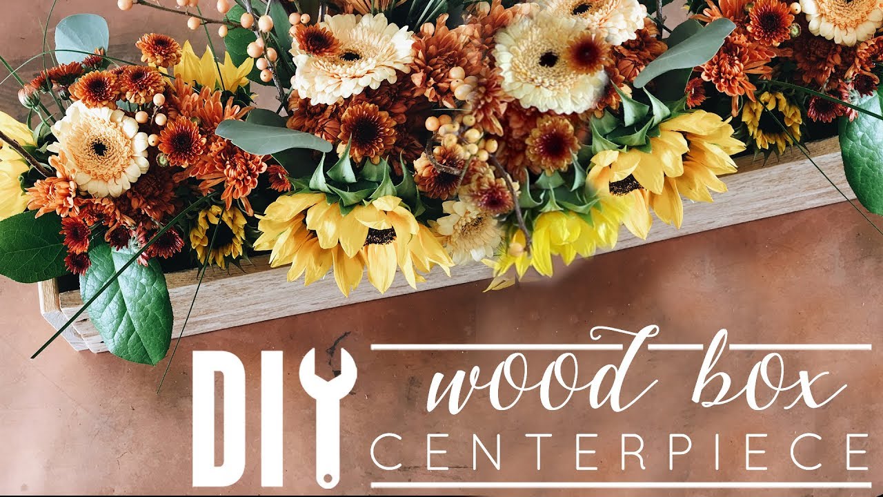 DIY Wood Box Fall Centerpiece Idea YouTube
