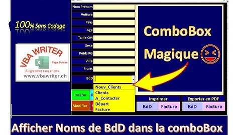 VBA ComboBox Magique- Gérer Plusieurs Bases des Données- N° 1/4 Sans Codage_37.  www.VbaWriter.ch