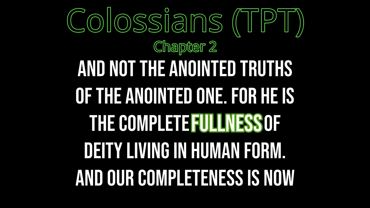 Colossians (The Passion Translation)