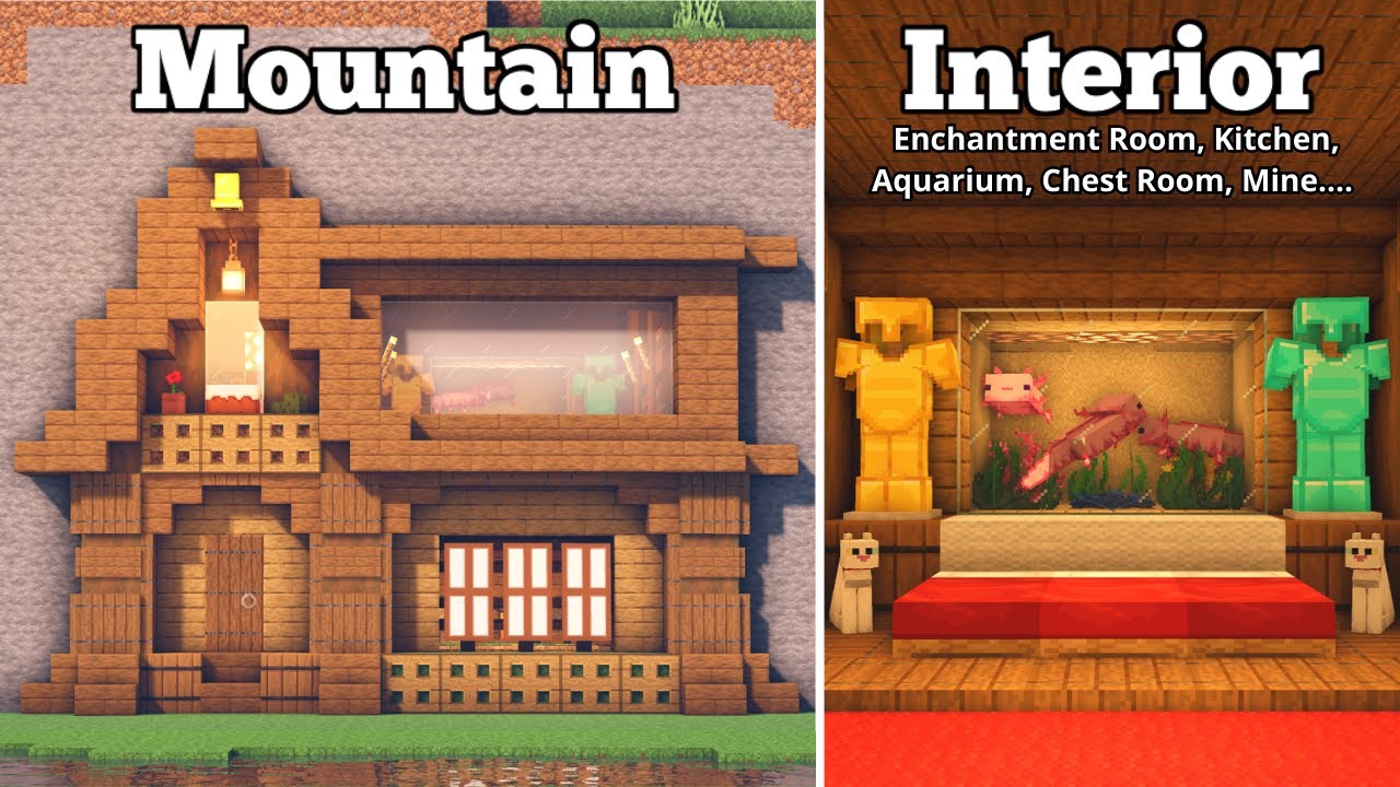 Casa de Montaña / Mountain House Tutorial  # minecraft #minecraftmemes #minecraftbuilds #minecraftbuild…