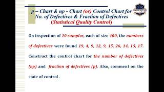 #211 ll p - Chart & np - Chart Problems Solved ll Statistical Quality Control (SQC)