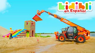 🚛 Los Niños Construyen Una Torre Con Una Excavadora 🚧👷 Los Niños Juegan A Fingir ⛑ Kidibli