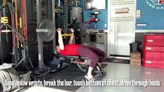 Barbell Bench Press with Mini Band Around Wrists