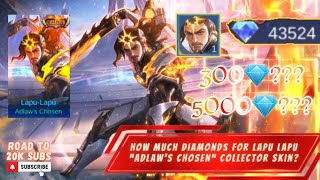 HOW MUCH DIAMONDS FOR LAPU LAPU COLLECTOR SKIN "ADLAW'S CHOSEN" IN NEW GRAND COLLECTION EVENT | MLBB