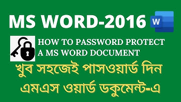 How To Password Protect A MS  Word Document