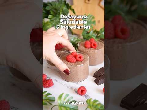 Pudin de Chía con CHOCOLATE fácil y rápido 🍫 #postressinazucar #recetassaludables #vidasana