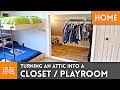 Turning an Attic into a Closet/Playroom | I Like To Make Stuff