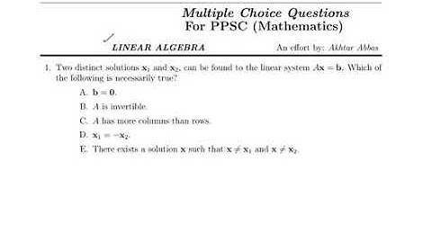 Ddu Gorakhpur University BSc 2nd Year Linear Algebra Objective Question 2021,Bsc 2nd year Objective