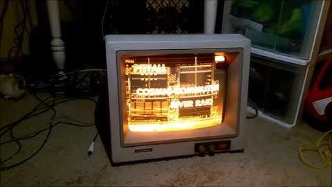 Vintage 1984 Amber Samsung Monitor running a PlayStation 2