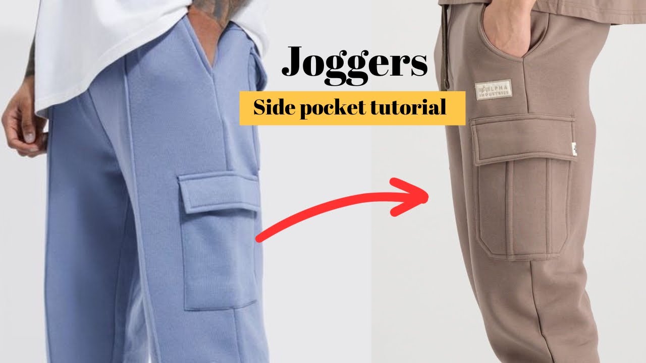 Joggers side pocket tutorial step by step 