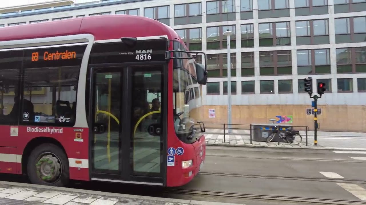 Bus 69 Ride to T Centralen from Koknastornet , Stockholm , Sweden , 4K