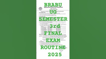 BRABU UG semester 3rd session(2023-27) B.A/B.COM/B.SC ka final exam routine 2025#semester3rdexam