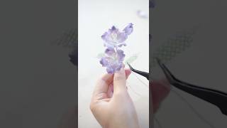 Making a Ronghua silk flower hairpin from half-made petals!💜#chineseronghua #handknotted #craftideas