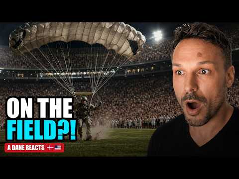 They Land ON the FIELD?! A Dane Reacts to Navy SEALs Jumping Into a Stadium