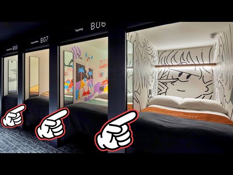 Artistic Capsule Hotel Experience😴🛏 Fukuoka, Japan🇯🇵 ザ・ミレニアルズ 福岡 カプセルホテル