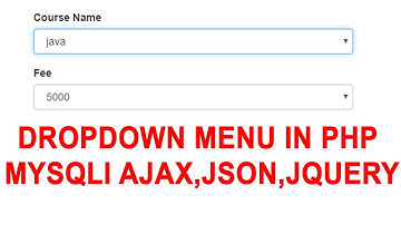 Dropdown Menu in php mysqli Ajax,Json,Jquery