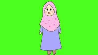 Animasi Muslimah Bicara Green Screen