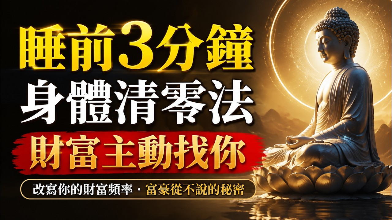 你一直窮,是因為身體在漏財?睡前3分鐘「身體清零法」,打開財富容器,一個月內奇蹟發生!#吸引力法則 #招財 #潛意識 #財富自由 #心靈成長 #高頻能量 #顯化法則 #改命 #身心靈 #正能量 縮圖