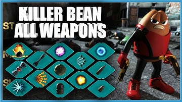 Killer Bean: Unleashed - ALL WEAPONS (Mobile Game) #killerbean