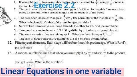 Exercise 2.2 {Q12 & Q13} class 8 | ex 2.2 q12 | Q13 Ex 2.2 Ncert maths class 8 | Chapter 2 8th maths