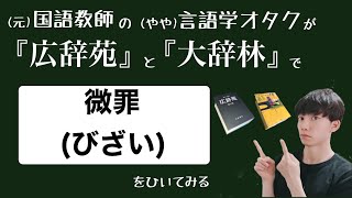 「微罪(びざい)」という聞いたことない言葉を辞書で見つけたのでその意味を読み比べる　【広辞苑と大辞林】#234