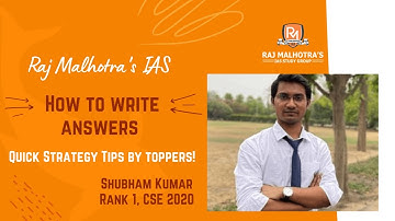 How to Write Answers || Shubham Kumar (Rank 1, CSE 2020) || Quick Strategy Tips by toppers ||