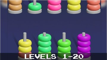 2048 Sort Stack Merge Levels 1-20 Gameplay (Android) iOS walktrough #anirok #androidgameplay #2048