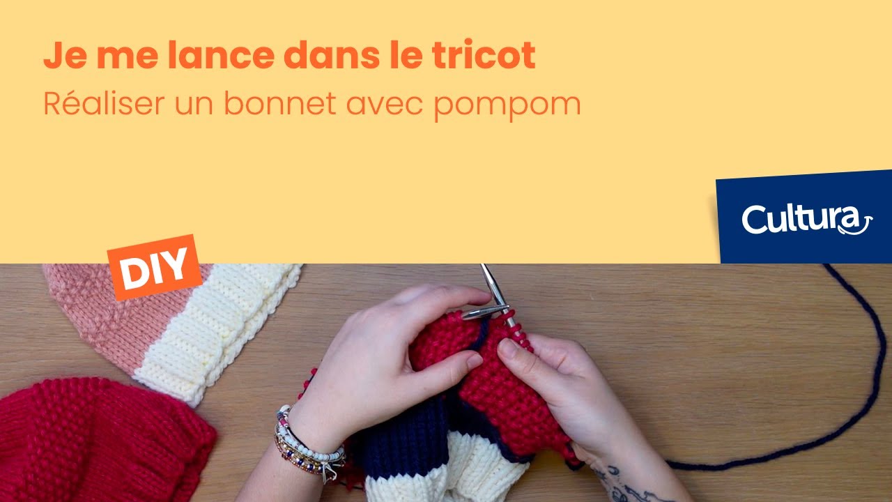 Réaliser un bonnet avec pompon - YouTube