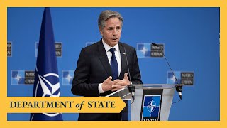 Secretary Blinken holds a press availability in Brussels, Belgium