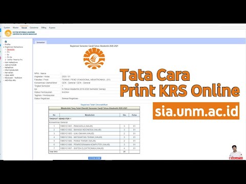 Tata Cara KRS Online (Sistem Informasi Akademik) SIA Mahasiswa Universitas Negeri Makassar